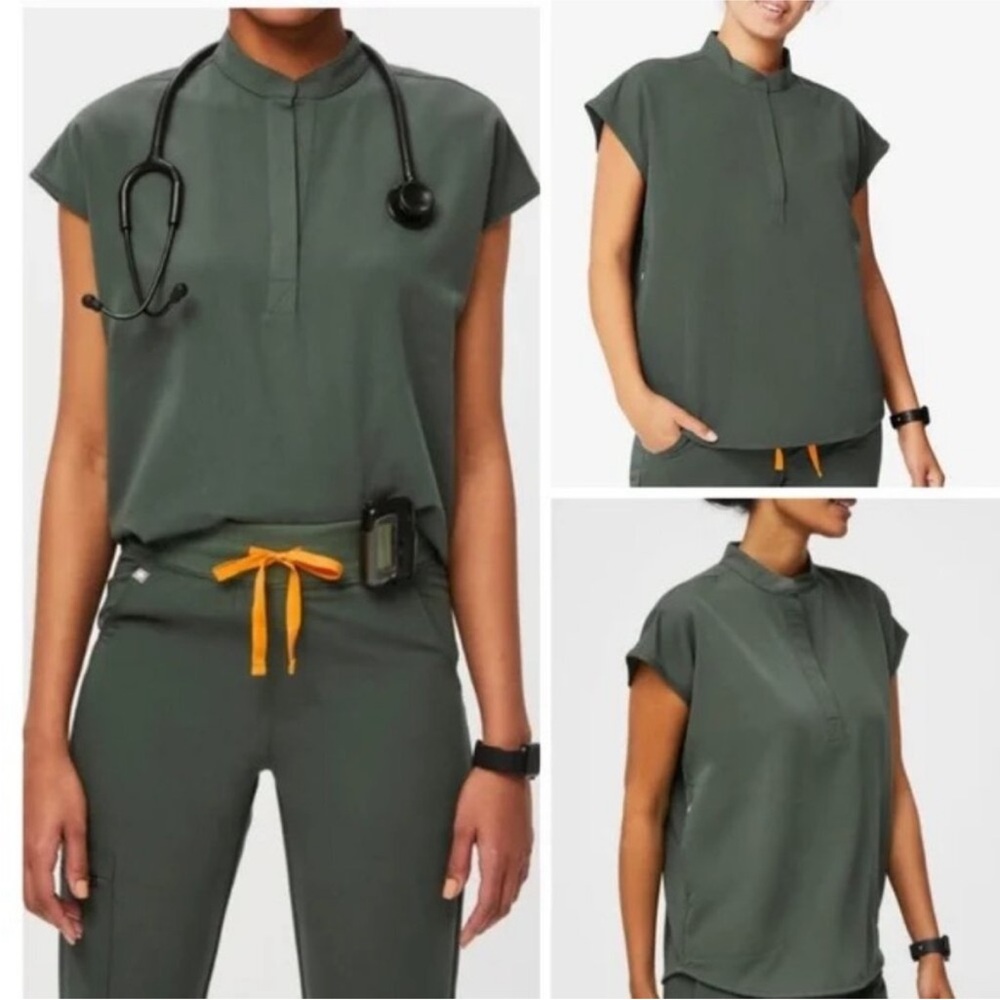 Figs Moss Rafaela Scrub Top